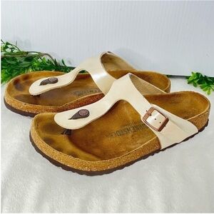 Birkenstock Tan Cream Casual Women's Sandals Size 39/8